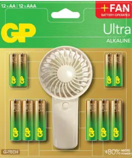 GP SUMMER PACK Алкални батерии  ULTRA AA x 12 бр. + ULTRA AAA x 12 бр. + Fan/ Вентилатор/  GP