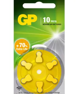 Батерия цинково въздушна GP ZA10 6 бр. бутонни за слухов апарат в