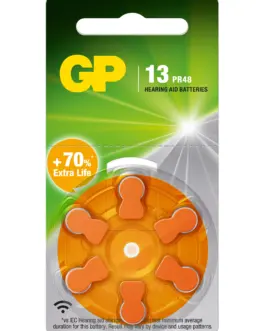 Батерия цинково въздушна GP ZA13 6 бр. бутонни за слухов апарат в