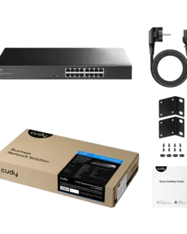 Alternative view of Суич  Cudy GS1016L, 16x порта, 10/100/1000, метален, за 19" шкаф