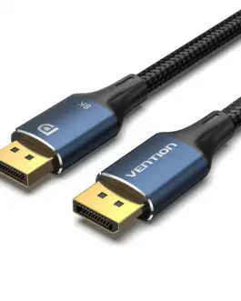 Vention кабел Display Port 1.4 DP M / M 8K 1.5m - Cotton Braided Blue Aluminum Alloy - HCELG