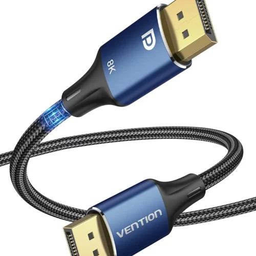 Alternative view of Vention кабел Display Port 1.4 DP M / M 8K 1.5m - Cotton Braided, Blue Aluminum Alloy - HCELG