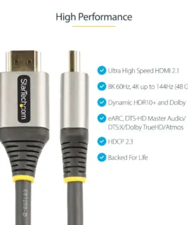 Alternative view of КАБЕЛ HDMI STARTECH - HDMI cable with Ethernet - 2,0 m - Black/Grey - PN HDMM21V2M