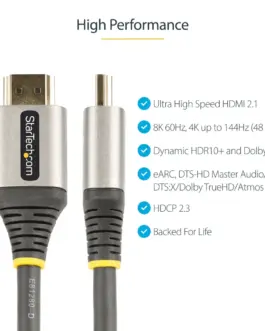 Alternative view of КАБЕЛ HDMI STARTECH - HDMI cable with Ethernet - 2,0 m - Black/Grey - PN HDMM21V2M