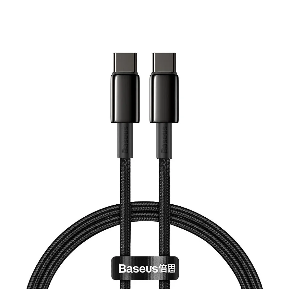 Кабел Baseus Tungsten Gold USB Type-C към USB Type-C 1м черен