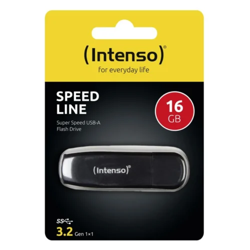 Alternative view of ФЛАШ ПАМЕТ Intenso USB flash drive Speed Line - USB 3.2 Gen 1 - 16 GB - Black - PN 3533470