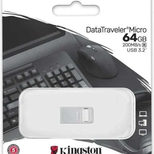 Alternative view of ФЛАШ ПАМЕТ Kingston DataTraveler Micro - USB flash drive - 64GB - PN DTMC3G2/64GB