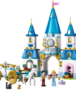 Alternative view of LEGO Princess Cinderella's castle and horse-drawn carriage- 43275