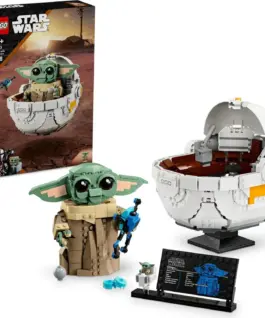 Alternative view of LEGO Star Wars - Grogu in his repulsor cradle, 75403