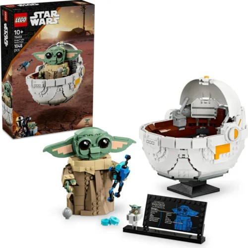 Alternative view of LEGO Star Wars - Grogu in his repulsor cradle, 75403