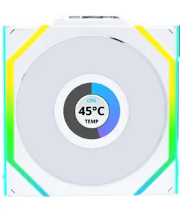 Вентилатор Lian Li UNI FAN SL Wireless LCD ARGB PWM - 120 mm Бял