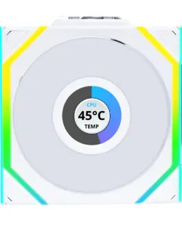 Вентилатор Lian Li UNI FAN SL Wireless LCD Reverse Blade ARGB PWM - 120 mm Бял