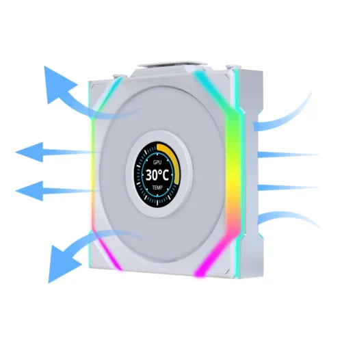Alternative view of Вентилатор Lian Li UNI FAN SL Wireless LCD Reverse Blade ARGB PWM - 120 mm Бял