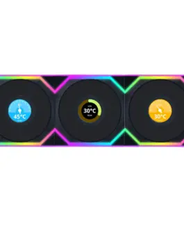 Вентилатори 3бр Lian Li UNI FAN SL Wireless LCD ARGB PWM - 120 mm Черен