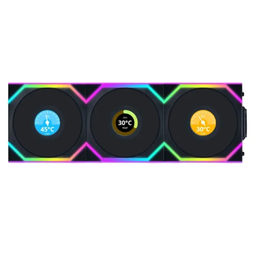 Вентилатори 3бр Lian Li UNI FAN SL Wireless LCD ARGB PWM - 120 mm Черен