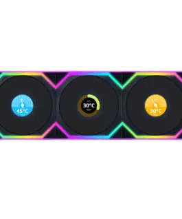 Вентилатори 3бр Lian Li UNI FAN SL Wireless LCD Reverse Blade ARGB PWM - 120 mm