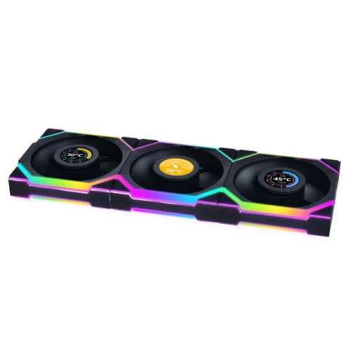 Alternative view of Вентилатори 3бр Lian Li UNI FAN SL Wireless LCD Reverse Blade ARGB PWM - 120 mm Черни