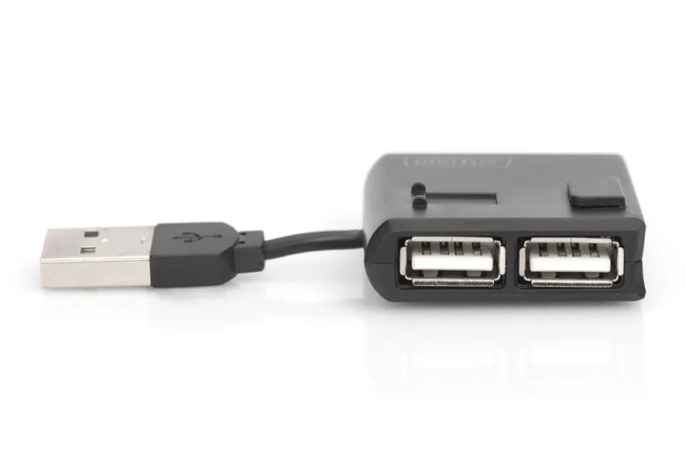 ХЪБ DIGITUS USB 4 Port -  гнездо x 4  - USB A щепсел - USB 2.0 -  черен - PN