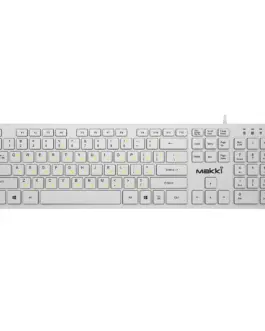 Alternative view of Makki нископрофилна кирилизирана клавиатура Keyboard USB BG - Low profile Chocolate - KB-C14 White