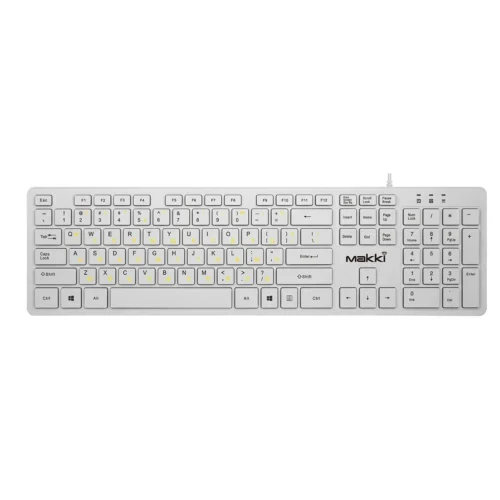Alternative view of Makki нископрофилна кирилизирана клавиатура Keyboard USB BG - Low profile Chocolate - KB-C14 White