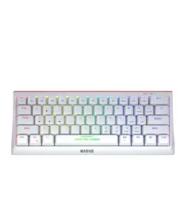 Marvo геймърска клавиатура Gaming Mechanical keyboard 61 keys TKL Hecate 61R WH - KG962G White - RED switches