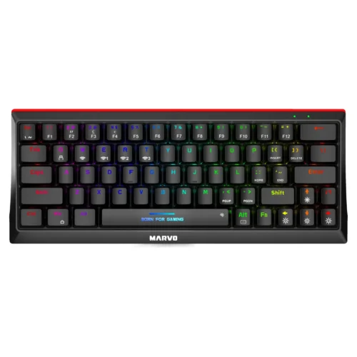 Marvo безжична механична геймърска клавиатура Wireless Gaming Mechanical keyboard Hecate 61WR Black - KG962W-R - Bluetooth 5.0 63