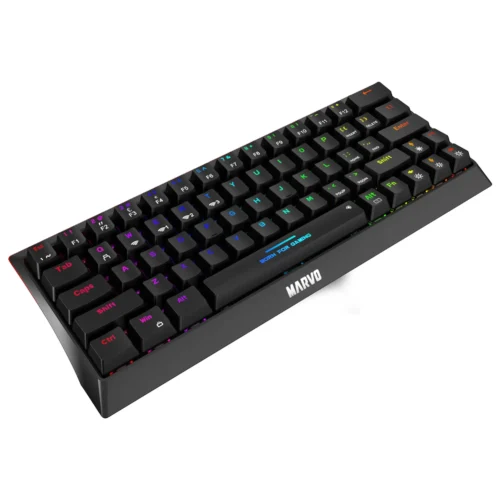 Alternative view of Marvo безжична механична геймърска клавиатура Wireless Gaming Mechanical keyboard Hecate 61WR Black - KG962W-R - Bluetooth 5.0, 63 keys