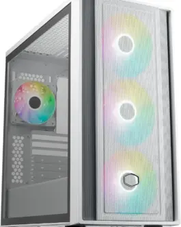 Кутия за компютър CoolerMaster MasterBox 600 - White ARGB