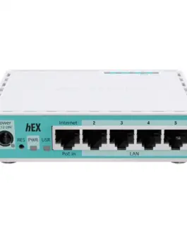 Рутер MikroTik 10/100/1000Mbit PoE RAM - 512 MB USB - А RouterOS v7 License level 4