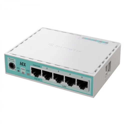 Alternative view of Рутер MikroTik 10/100/1000Mbit, PoE, RAM - 512 MB, USB - А, RouterOS v7, License level 4