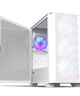 Alternative view of Montech кутия AIR 100 ARGB, Micro ATX Case, TG, 4x120mm ARGB Fans, White