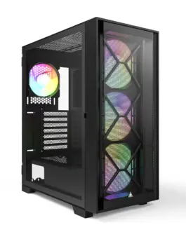 Montech кутия AIR 1000 PREMIUM Mid-tower Case TG 2 Front Panels 4x120mm ARGB Fans Black