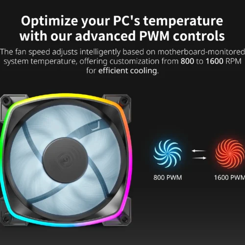 Alternative view of Montech вентилатор AX120 PWM, Fan 120mm, ARGB, Black