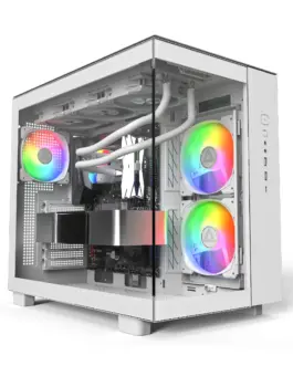 Montech кутия KING 65 Pro Dual Chamber Mid-tower Case 3 ARGB Fans White