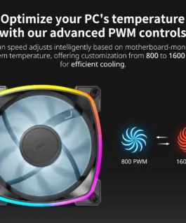 Alternative view of Montech вентилатор RX120 PWM, REVERSE Fan, 120mm, ARGB, Black