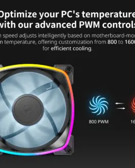 Alternative view of Montech вентилатор RX120 PWM, REVERSE Fan, 120mm, ARGB, Black