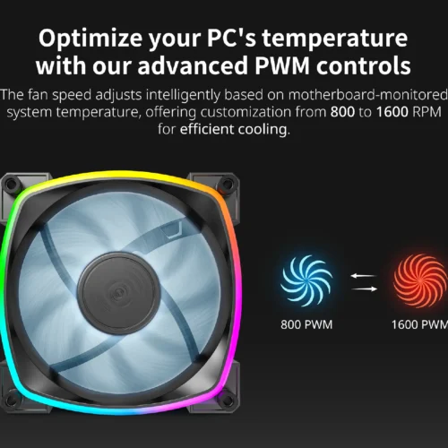 Alternative view of Montech вентилатор RX120 PWM, REVERSE Fan, 120mm, ARGB, Black