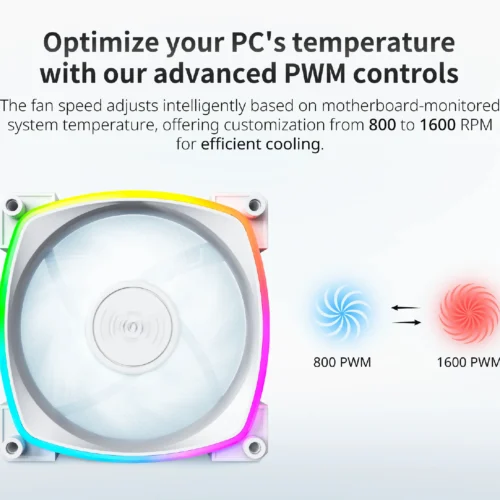 Alternative view of Montech вентилатор RX120 PWM, REVERSE Fan, 120mm, ARGB, White