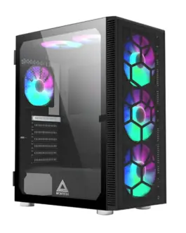 Montech кутия X3 GLASS Mid-tower Case TG 6 fixed RGB Fans Black