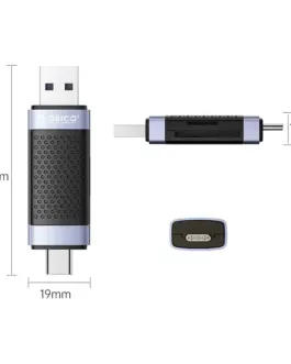 Alternative view of Orico четец за карти Card Reader USB Type C/A Black - CD2D-AC2-BK