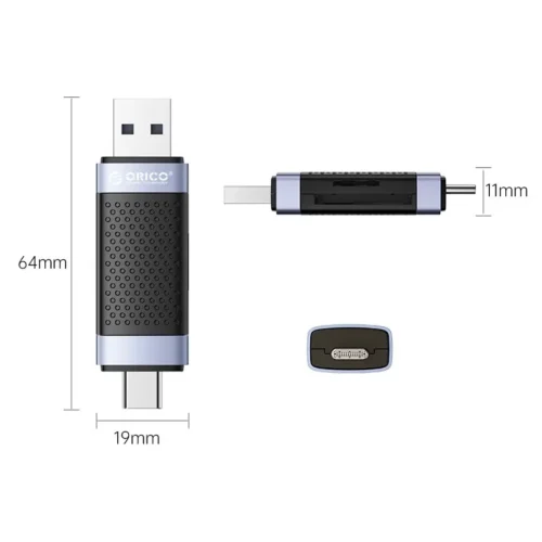 Alternative view of Orico четец за карти Card Reader USB Type C/A Black - CD2D-AC2-BK