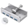 Orico хъб USB 3.0 HUB Clip Type 4 port - aux Micro-USB power input Aluminum - MH4PU-P-SV