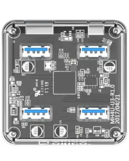 Alternative view of Orico хъб USB3.0 HUB 4 port transparent, 1m cable - MH4U-U3-10-CR