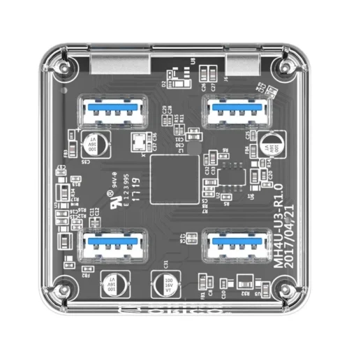 Alternative view of Orico хъб USB3.0 HUB 4 port transparent, 1m cable - MH4U-U3-10-CR