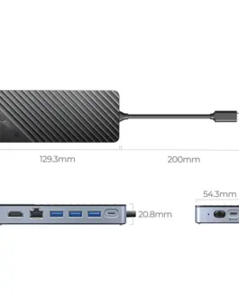 Orico докинг станция Portable Docking station M.2 SATA/NVMe - HDMI USB3.2-A x 1 USB-C (10Gbps) x 1USB-C (PD100W) USB2.0-A x 2 LAN -