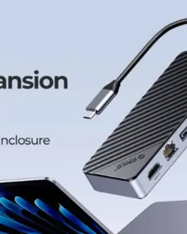 Alternative view of Orico докинг станция Portable Docking station M.2 SATA/NVMe - HDMI, USB3.2-A x 1, USB-C (10Gbps) x 1,USB-C (PD100W), USB2.0-A x 2, LAN - OM28PR-G2-BK