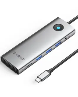 Orico докинг станция Type-C Docking Station Power Distribution 100W - HDMI Type-C x 1 USB3.0 x 3 LAN 1000Mbps Gigabit SD/TF VGA Audio -