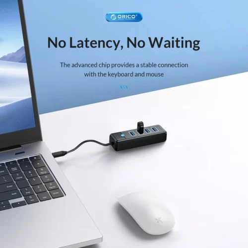 Orico хъб HUB USB3.1 Type-C 4 port – 4 x USB3.0 Black –