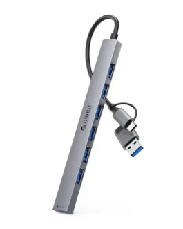 Orico хъб HUB USB-C/USB-A 7 port - USB3.0 x 1 USB2.0 x 6 - YSA2-U3-GY