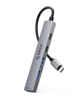 Orico хъб HUB USB-C 5 port - USB3.0 x 1 USB2.0 x 2 USB-C x 2 Aluminium - YSB4-U2-GY